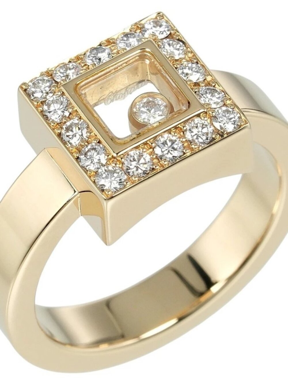 Chopard Happy diamond Ring K18 yellow gold/diamond #6.2(US Size) 10.8g Women